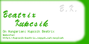 beatrix kupcsik business card